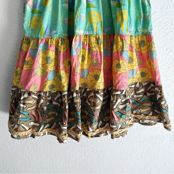 Matilda Jane Rollercoaster Girls Patchwork Ruffle Dress Mixed Prints Size 10 - Picture 3 of 6